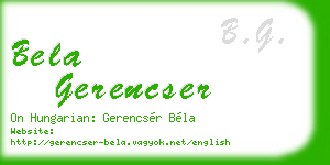 bela gerencser business card
