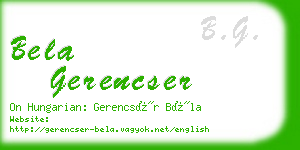 bela gerencser business card